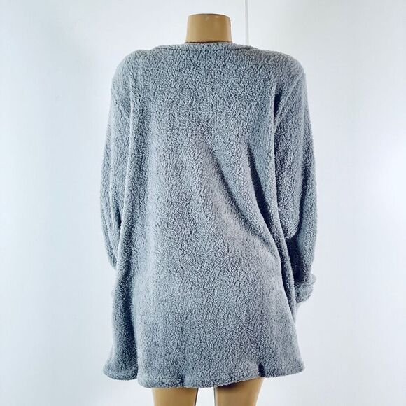 NWT Gorgeous XXL Grey Super Soft & Cozy Sherpa Teddy Pullover Sweatshirt - Picture 5 of 11